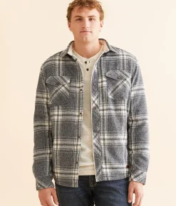Outpost Makers Plaid Shacket Navy Online