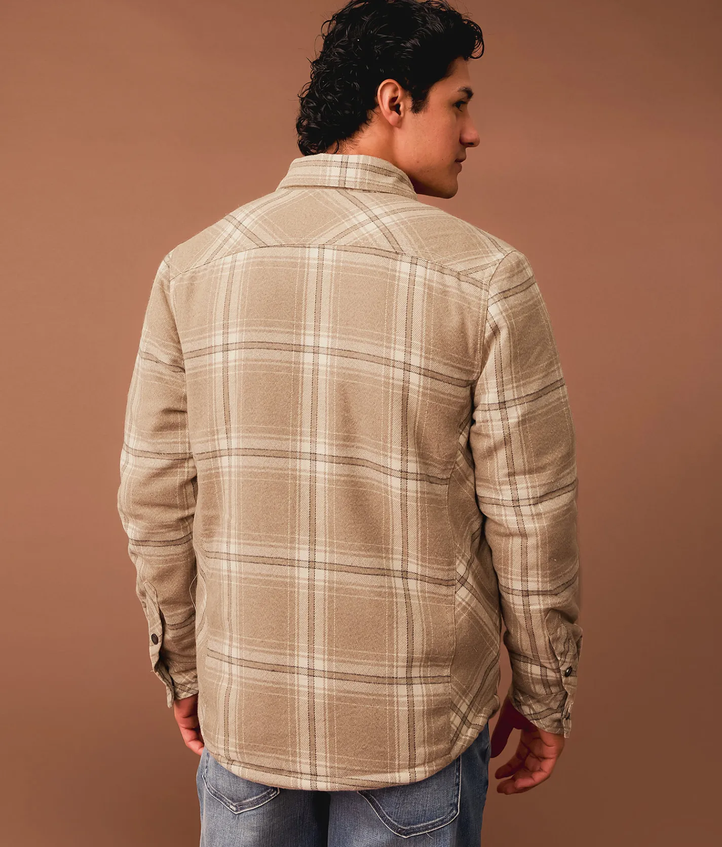 Tops|Coats & Jackets | Outpost Makers Plaid Sherpa Shacket Cream