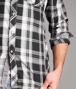 BKE Plaid Standard Shirt Black Blue
