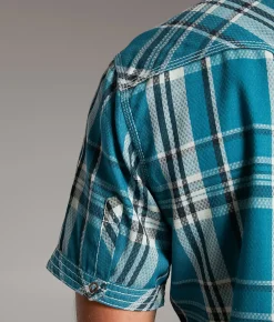 BKE Vintage Plaid Standard Shirt Teal Sale