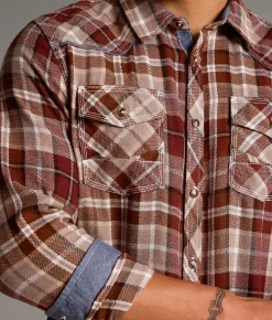 Tops | BKE Plaid Standard Shirt Brown Rust
