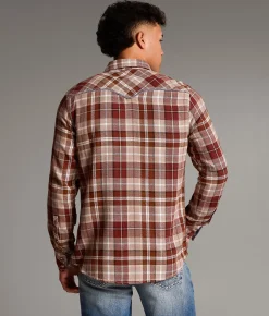 Tops | BKE Plaid Standard Shirt Brown Rust