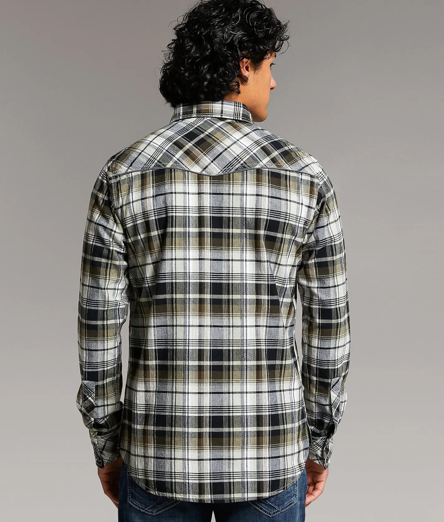 Tops | BKE Plaid Standard Shirt White Green