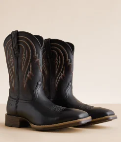 Ariat Plano Leather Cowboy Boot Supple Black Best