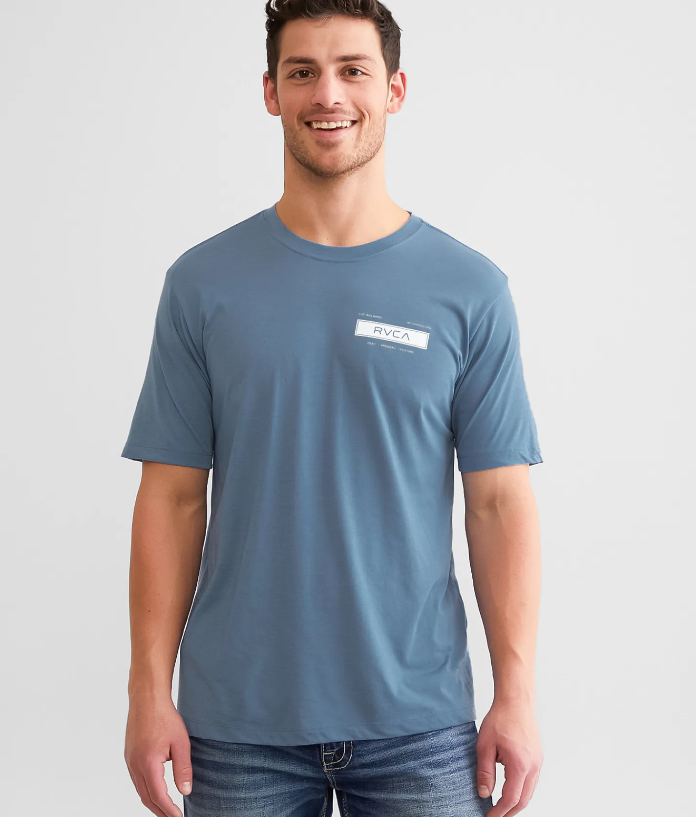Graphic T-Shirts|Activewear | RVCA Plate Sport T-Shirt Blue Tack
