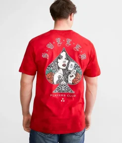 Sullen Players Club T-Shirt Equestrian Red Crystal Wa New