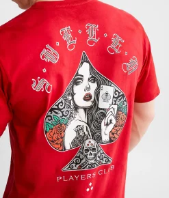 Sullen Players Club T-Shirt Equestrian Red Crystal Wa New