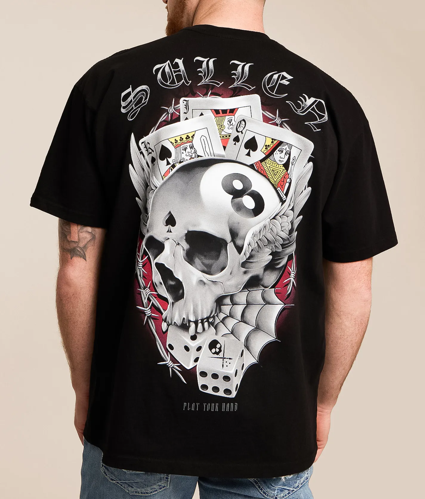 Tops|Graphic T-Shirts | Sullen Play Your Hand T-Shirt Jet Black