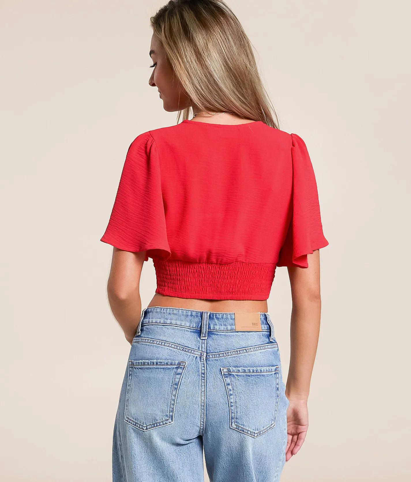 Willow & Root Pleated Corset Cropped Top Tomato Puree Sale