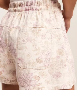 So Me Pleated Floral Short Blush Pink Discount