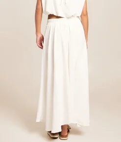Blu Pepper Pleated Midi Skirt White