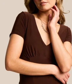 Tops | Willow & Root Pleated Top Brown