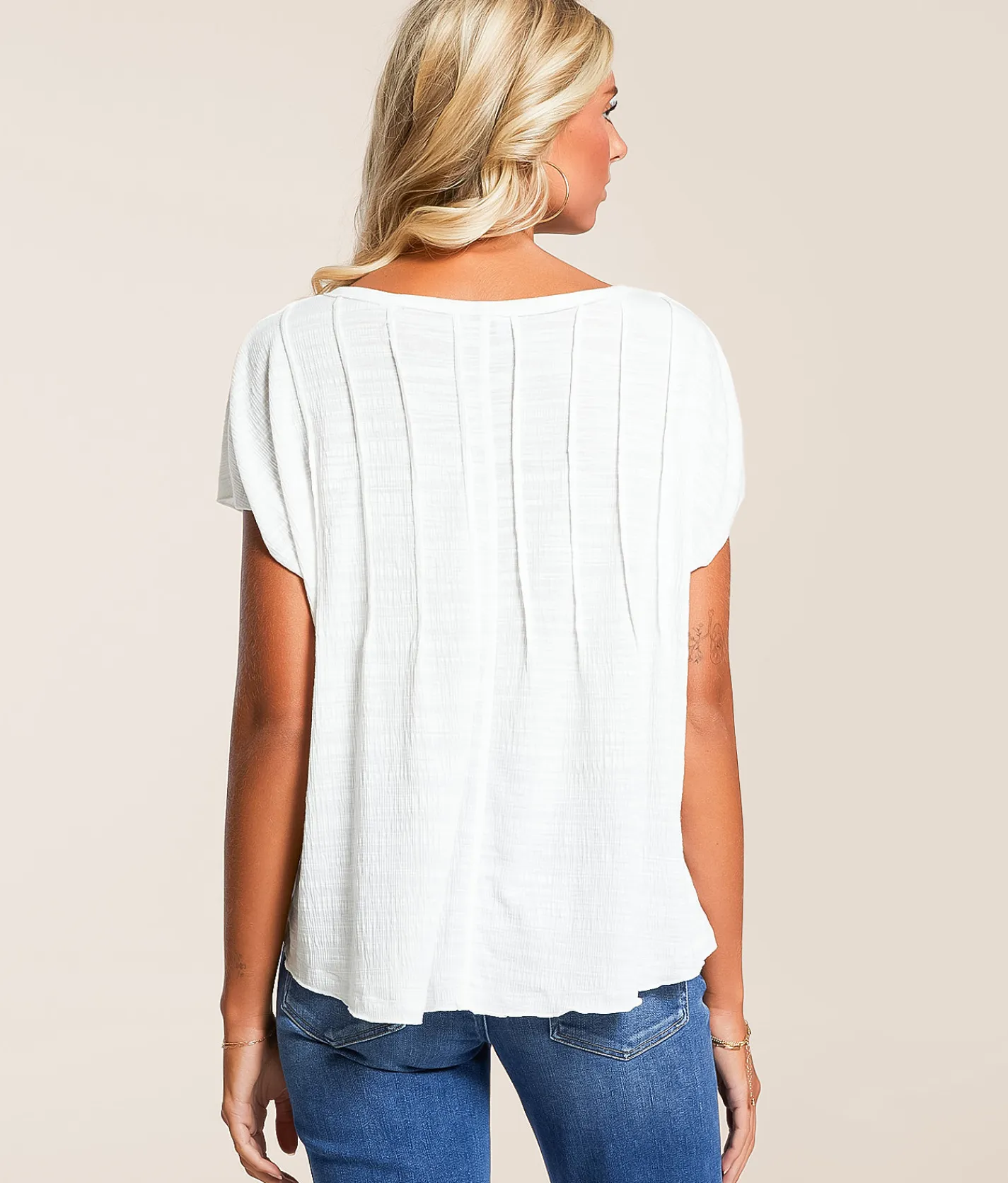 Daytrip Pleated Top White Best