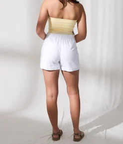 33 Coastal Pleated Trouser Short White Outlet