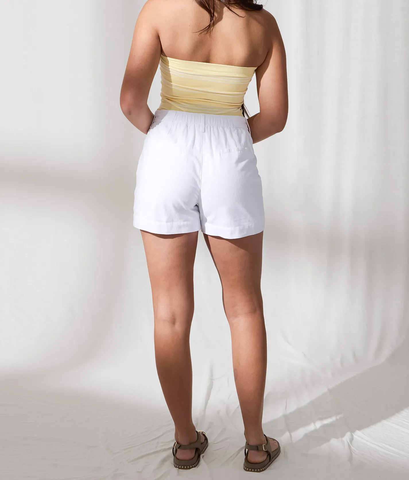 33 Coastal Pleated Trouser Short White Outlet