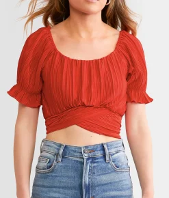 Tops | Willow & Root Pleated Wrap Top Dusty Sage