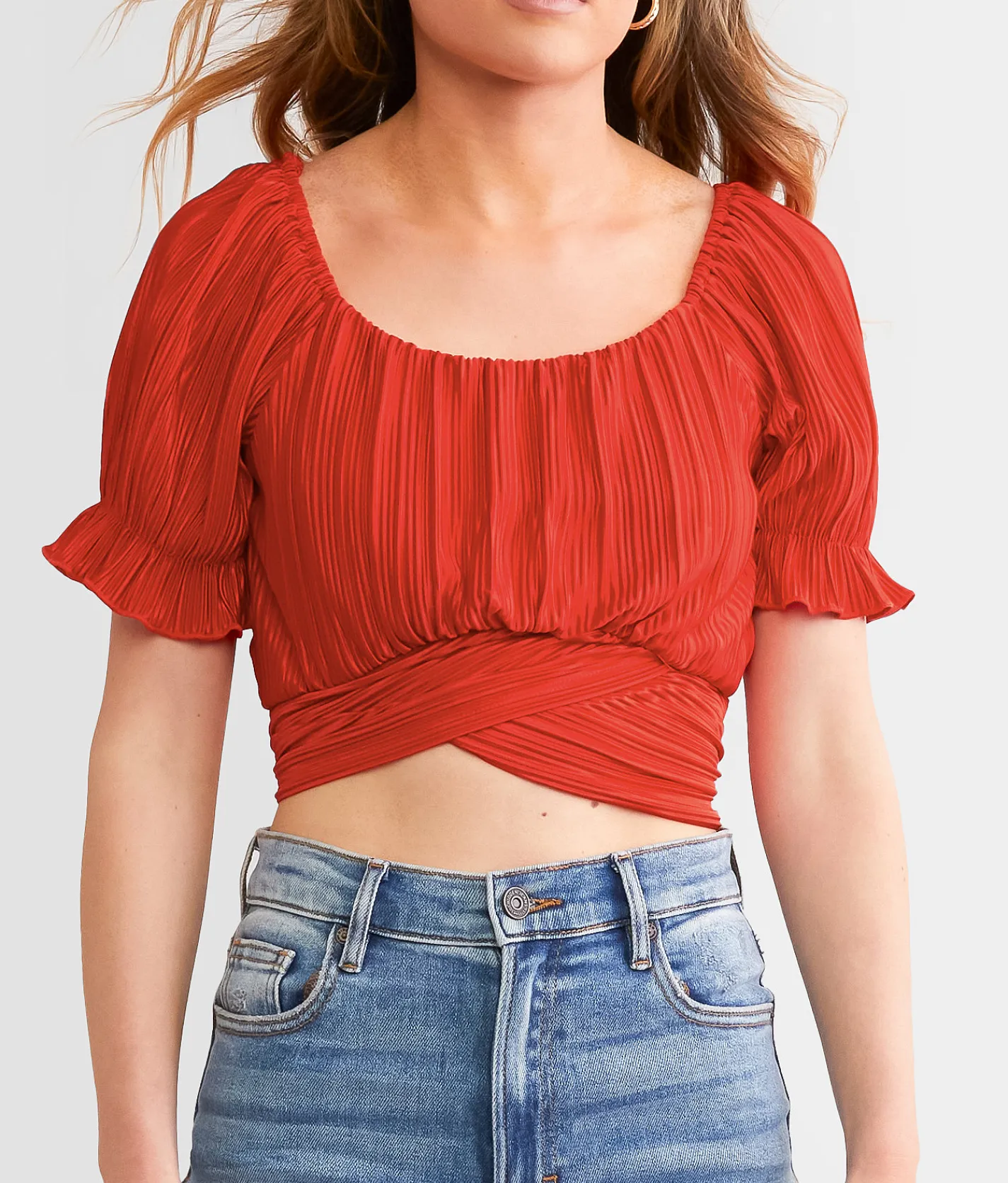 Tops | Willow & Root Pleated Wrap Top Dusty Sage
