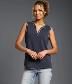 Tops | Buckle Black Pointelle Ribbed Tank Top Big Dipper