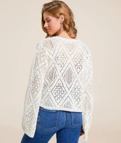 Tops | Willow & Root Pointelle Sweater Cream