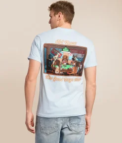 Tops|Graphic T-Shirts | Old Row Poker Dogs T-Shirt Chambray
