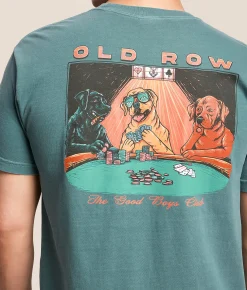 Old Row Poker Dogs 2.0 T-Shirt Emerald Clearance