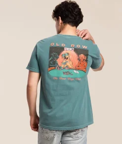 Old Row Poker Dogs 2.0 T-Shirt Emerald Clearance