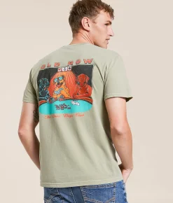 Tops|Graphic T-Shirts | Old Row Poker Dogs 2.0 T-Shirt Khaki