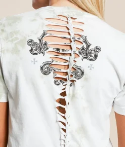Affliction Polaris T-Shirt White Desert Sage Ice Was Hot