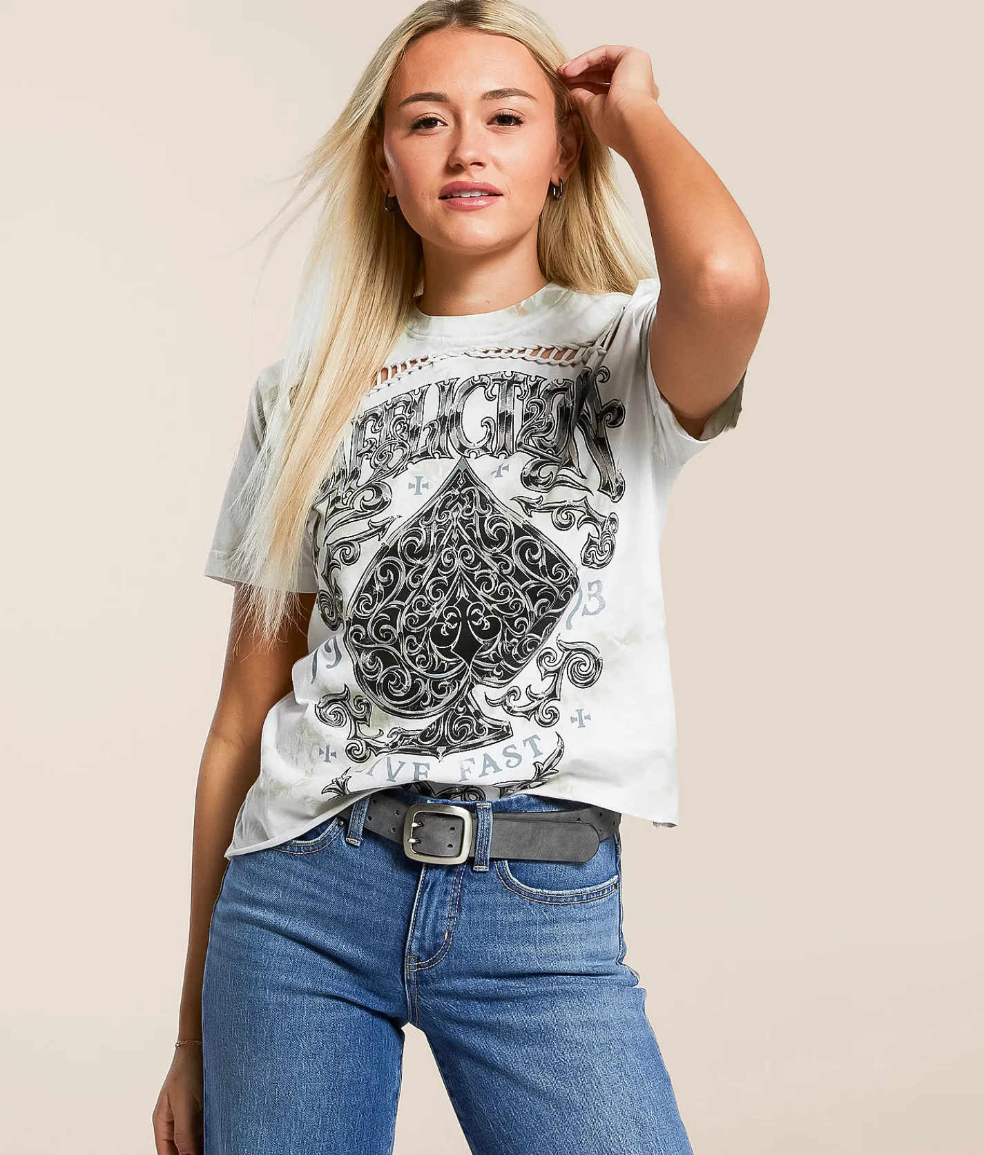 Affliction Polaris T-Shirt White Desert Sage Ice Was Hot