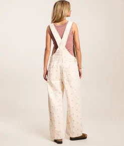 Peach Love California Polka Dot Barrel Overall Cream Pink Sale
