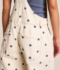 Rompers & Jumpsuits | Peach Love California Polka Dot Barrel Overalls Cream Navy