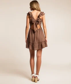 Dresses | Willow & Root Polka Dot Mini Dress Mushroom Ivory