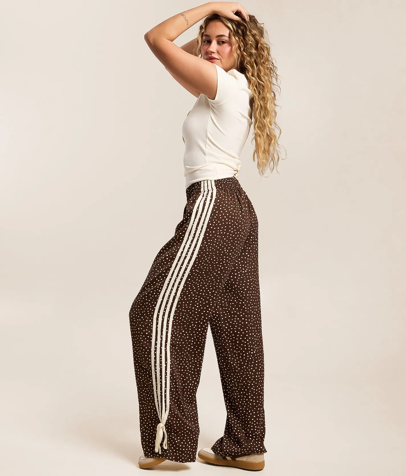 Bottoms | Willow & Root Polka Dot Track Pant Brown