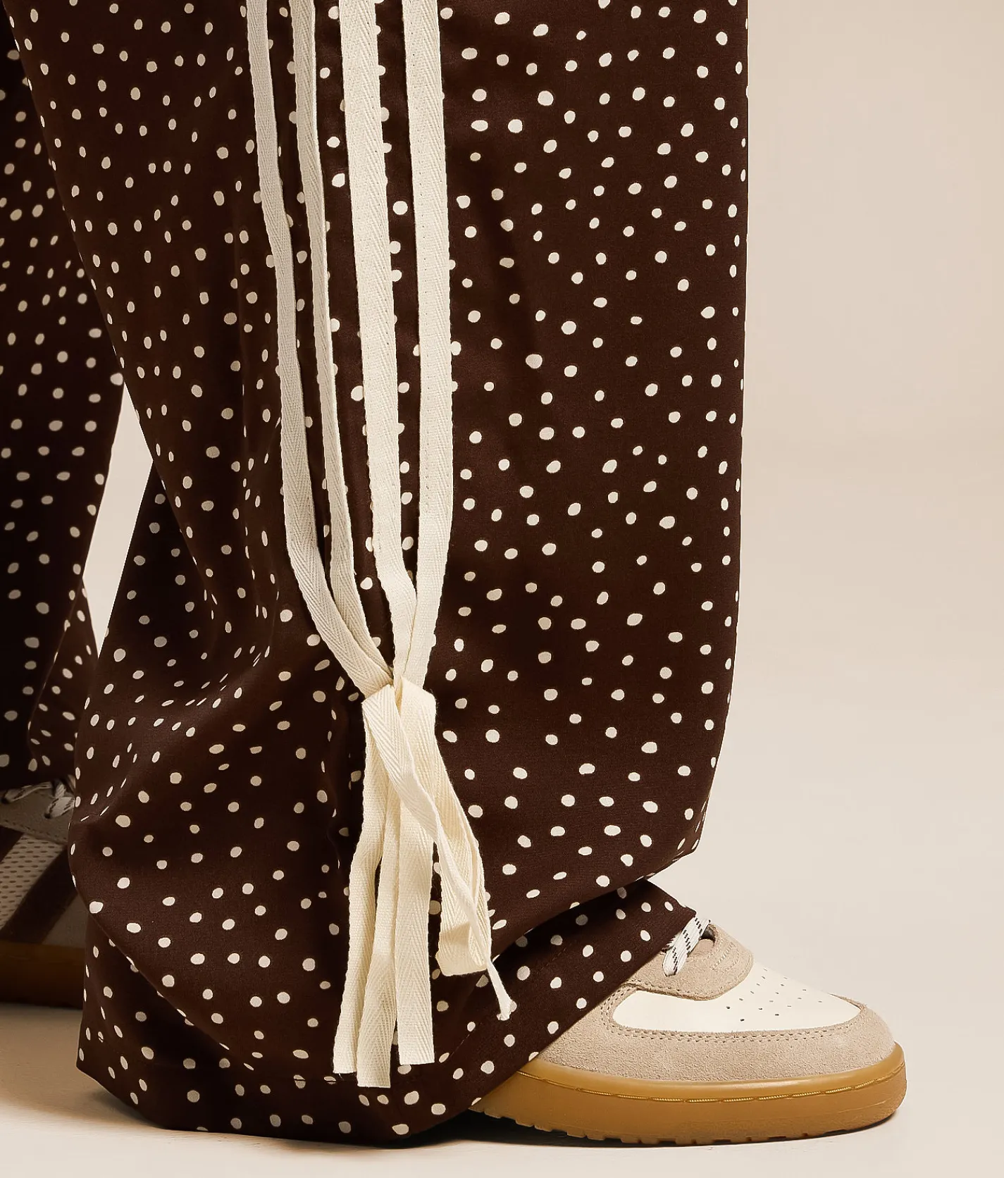 Bottoms | Willow & Root Polka Dot Track Pant Brown