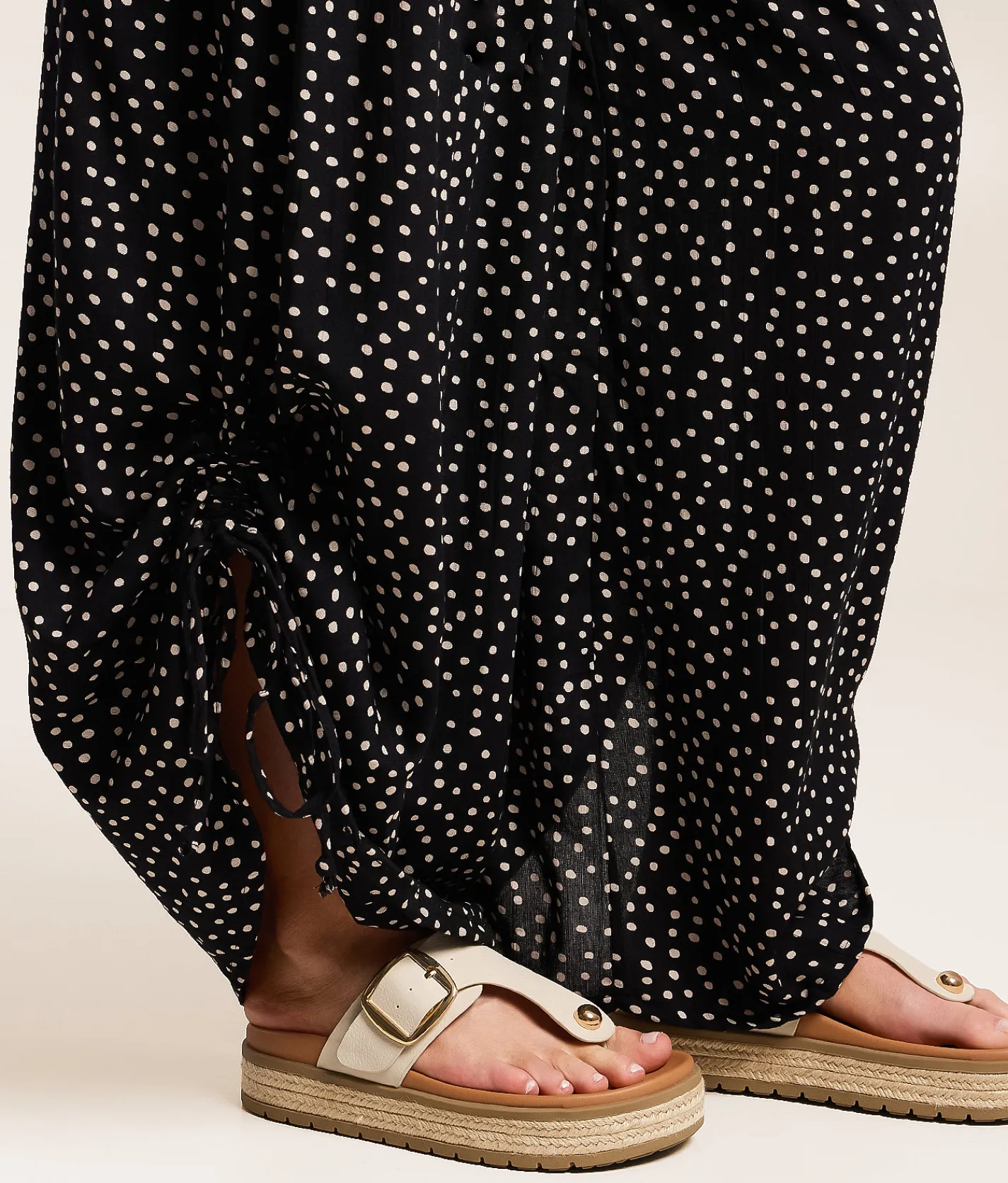 Angie Polka Dot Wide Leg Pant Black Sale