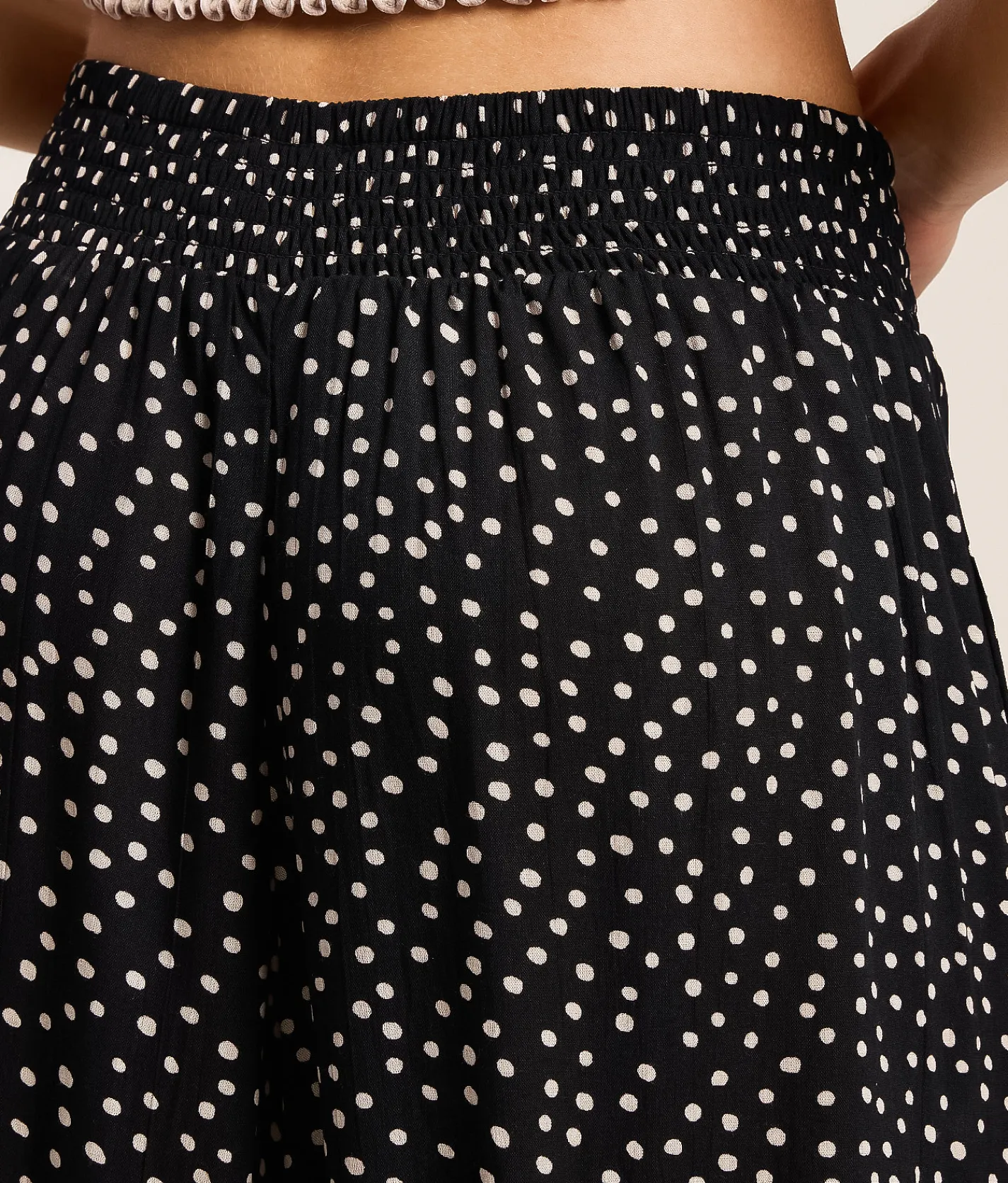 Angie Polka Dot Wide Leg Pant Black Sale