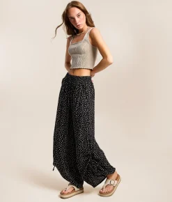 Angie Polka Dot Wide Leg Pant Black Sale