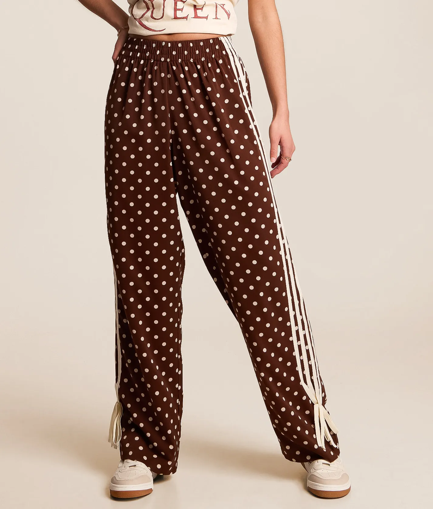 Willow & Root Polka Dot Wide Leg Pant Brown Best