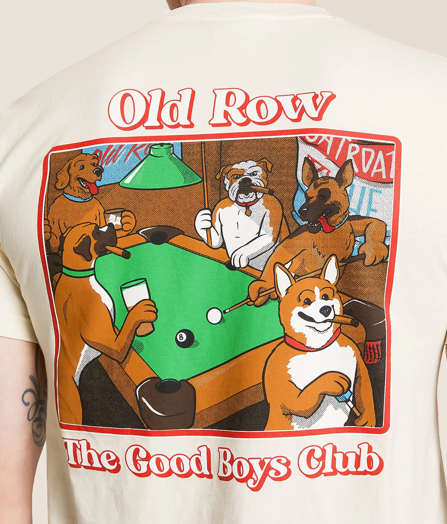 Old Row Pool Dogs T-Shirt Ivory Clearance