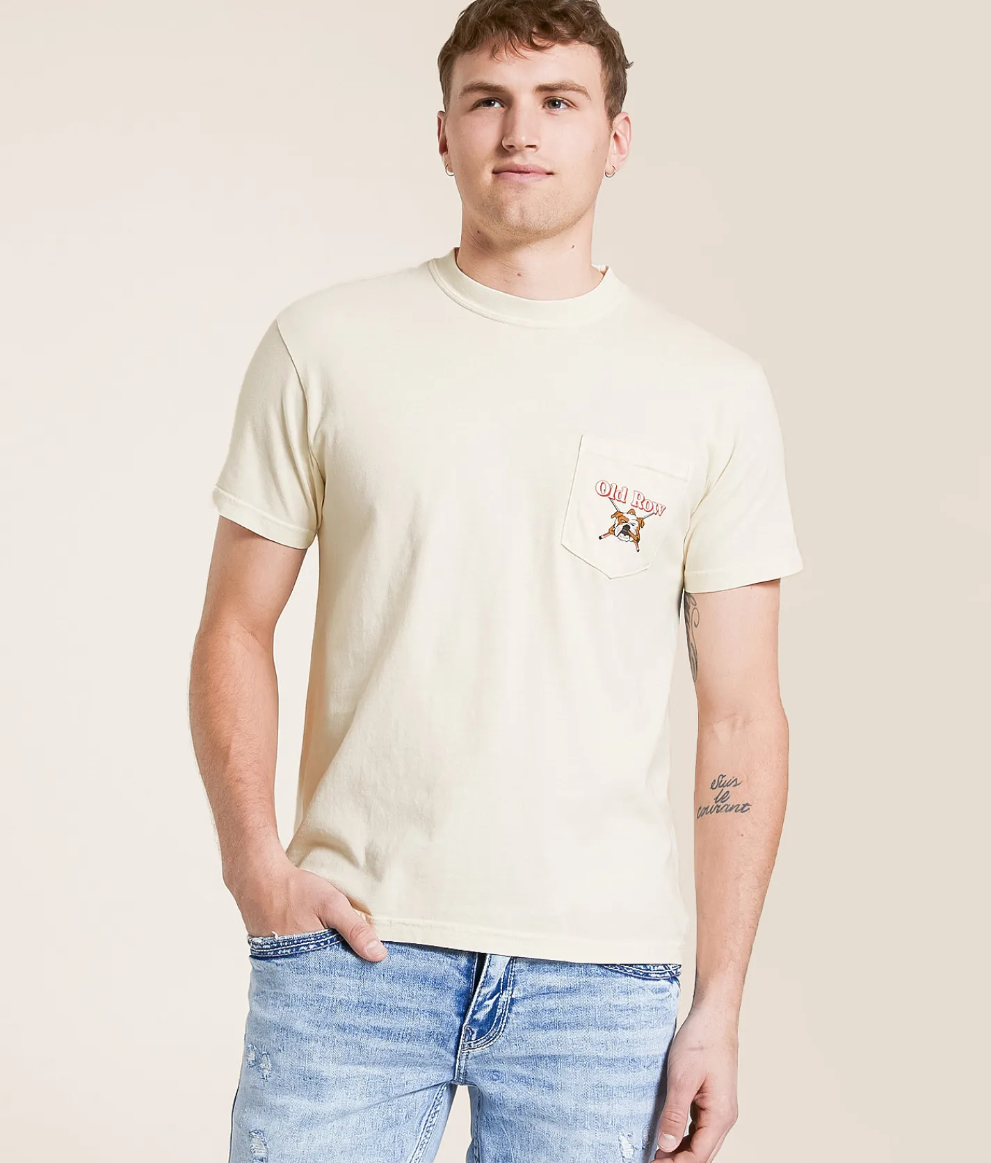 Old Row Pool Dogs T-Shirt Ivory Clearance