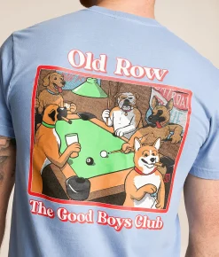 Old Row Pool Dogs T-Shirt Washed Denim New
