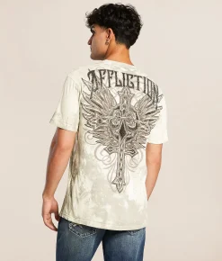 Affliction Post Sanctum T-Shirt Antique White Sale