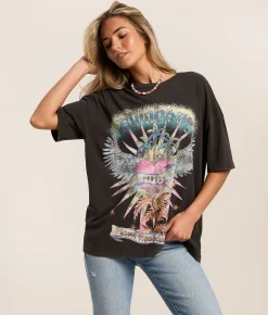 Tops | Billabong Pour Your Heart Out Oversized T-Shirt Off Black