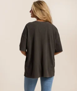 Tops | Billabong Pour Your Heart Out Oversized T-Shirt Off Black