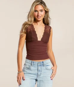 Tops | Free People Power Play Cropped Cami Tank Top Bittersweet