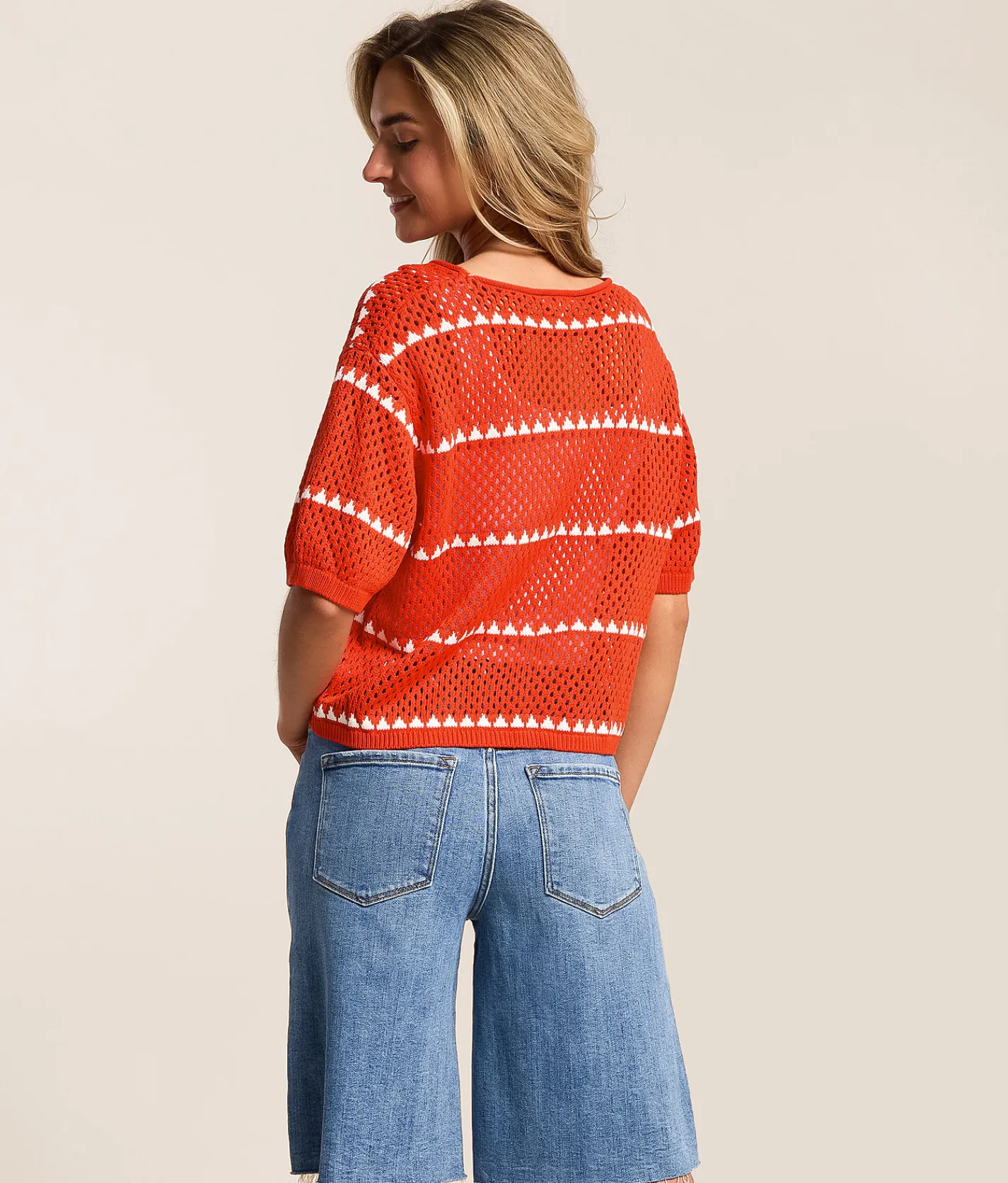 Tops | Z Supply Prado Crochet Cropped Sweater Lychee