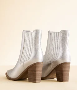 Shoes | Mia Prairie Metallic Ankle Boot Silver