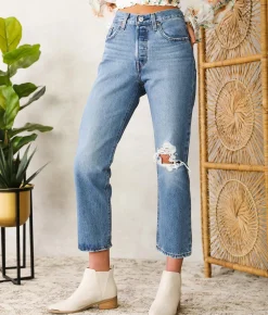Levi's® Premium 501 Cropped Jean Athens Slide Outlet