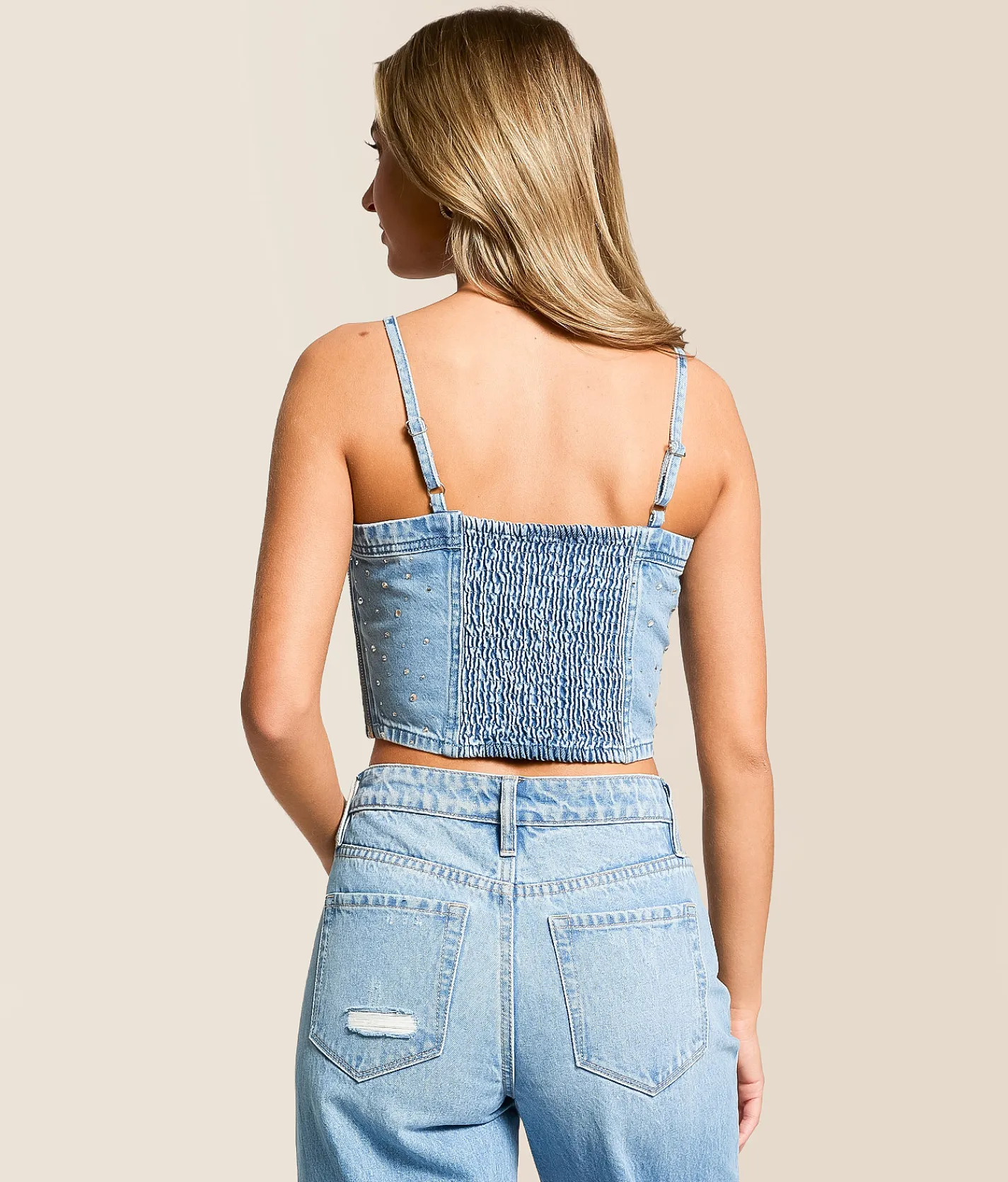 Levi's® Premium Jadine Rhinestone Denim Tank Top Dazzle Me Tank Clearance