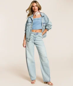 Levi's® Premium Jadine Rhinestone Denim Tank Top Dazzle Me Tank Clearance